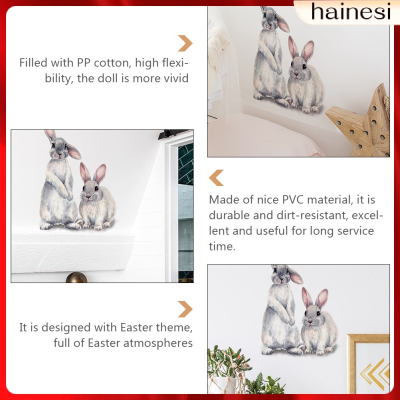 Miếng Dán Tường Trang Trí Hình Thỏ Phục Sinh Đáng Yêu Dành Cho Trẻ Em