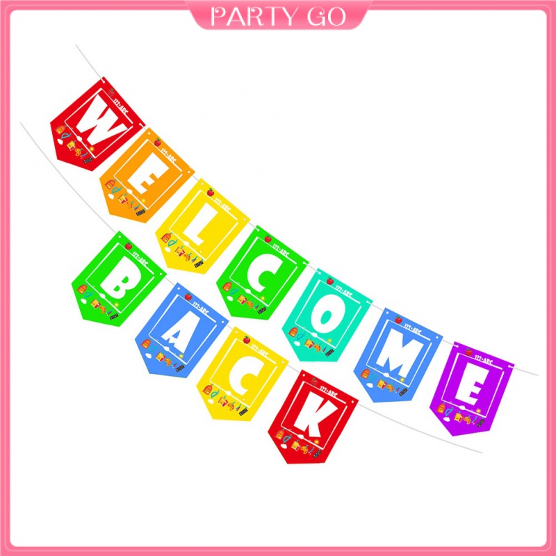 Dây Cờ Treo Trang Trí Văn Phòng / Trường Học In Chữ Welcome Back School