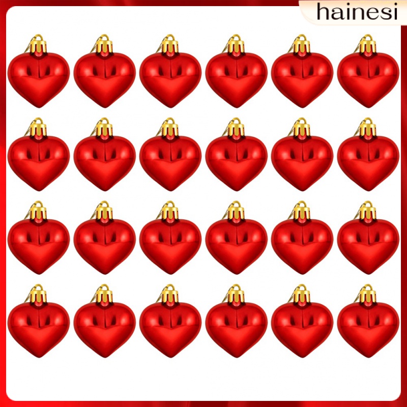 Bộ 24 Trái Tim Bằng Acrylic Trang Trí Giáng Sinh