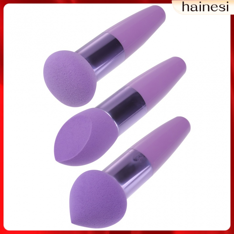 Set 3 Bông Mút Trang Điểm Có Tay Cầm Tiện Lợi