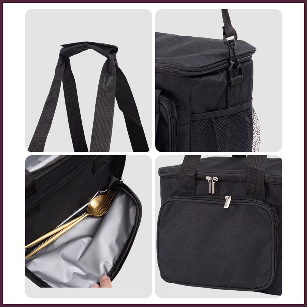 Túi Đựng Hộp Cơm Trưa Cách Nhiệt Bằng Vải Oxford Sức Chứa Lớn Tiện Dụng Cho Trường Học