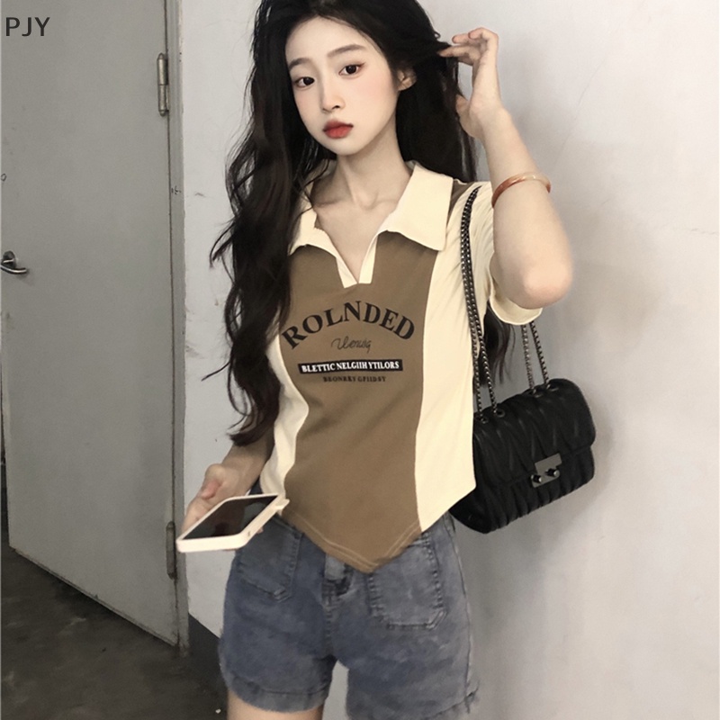 Áo Thun Crop Top Tay Ngắn Dáng Ôm Thời Trang Mùa Hè Xinh Xắn Cho Nữ