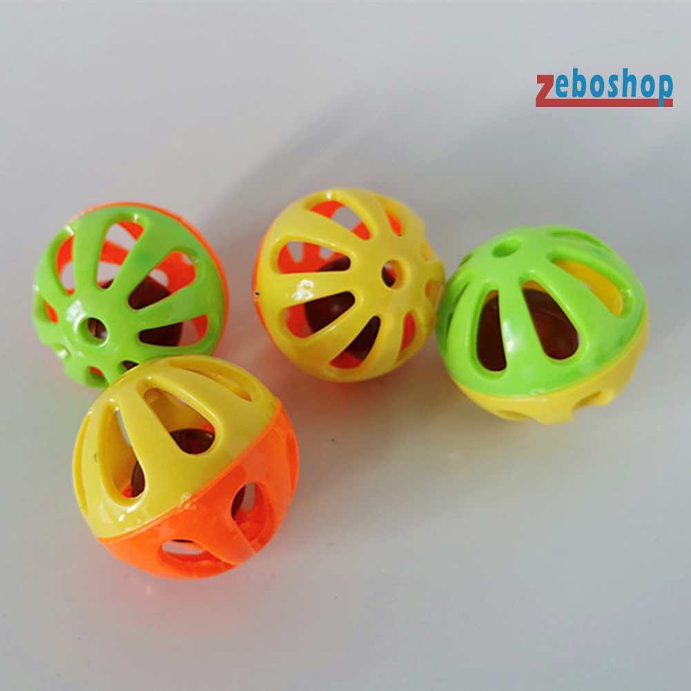 Set 10 Quả Bóng Nhựa Rỗng Có Chuông Tập Tương Tác Vui Nhộn Cho Mèo