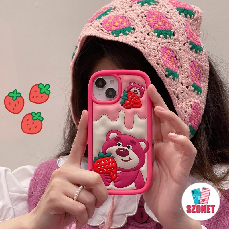 Ốp Điện Thoại Silicon Dày Mềm Hình Gấu Hồng Hoạt Hình Cho iPhone 14 13 12 11 Pro Max 14 Plus