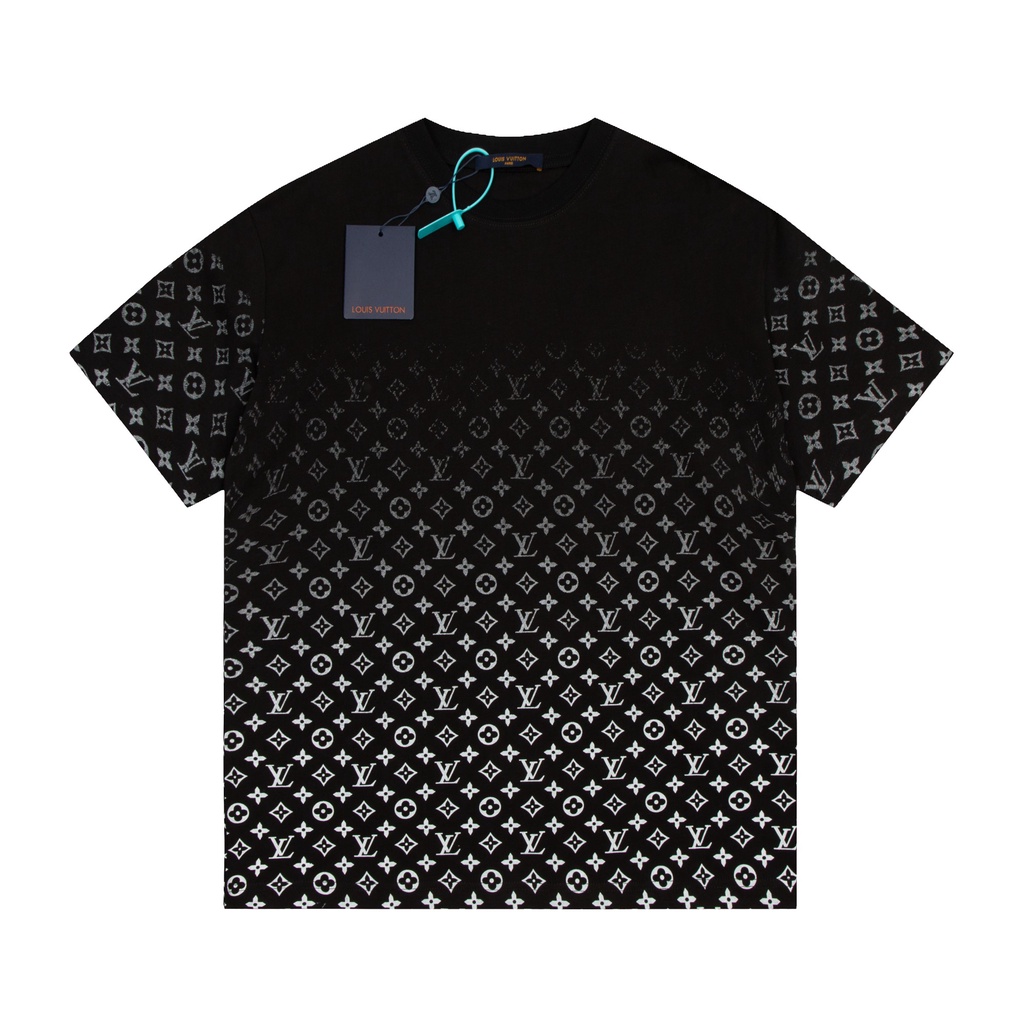 Áo Thun Thể Thao Cotton 1V Monogram 23ss Màu Gradient Xanh Lá Cây Thiết Kế Sang Trọng Phong Cách Đường Phố Cho Nam Và Nữ
