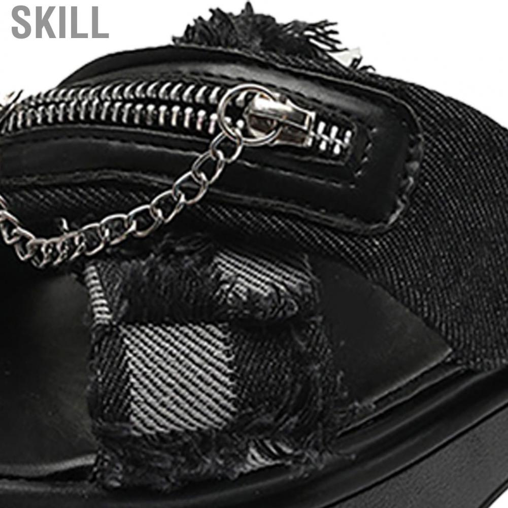 Skill Backless Platform Slides  Match Easily Durable Lightweight Silent Open Toe Sandals for Office School Party Business Outdoors Women