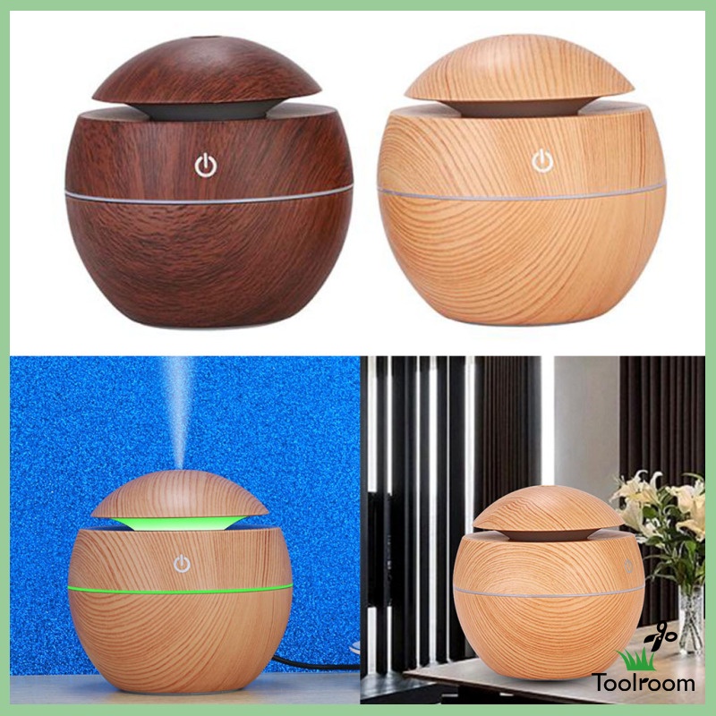 Máy Tạo Độ Ẩm USB Vân Gỗ 130ml Màu Nâu Nhạt