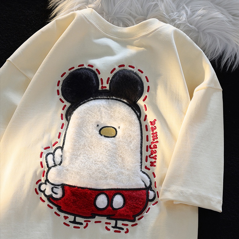 Áo Thun Tay Ngắn Chất Liệu 100% Cotton Cao Cấp Thời Trang Theo Phong Cách Hàn Quốc Cho Nữ