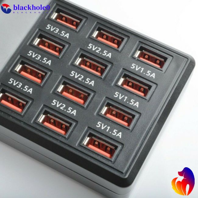 Đế Sạc Nhanh 12 Cổng USB 5V 3.5A 2.1A Tiện Dụng