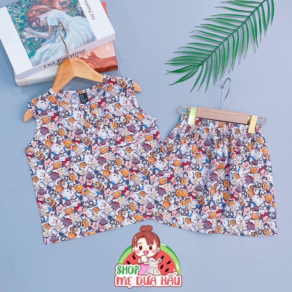 Bộ tole lanh bé trai Quỳnh Anh mặc nhà sát nách size 10-45kg shop mẹ dưa hấu