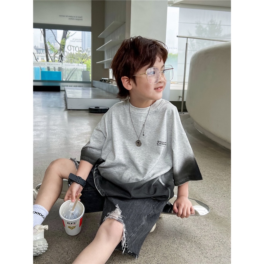 Quần short jean đen rách gấu cho bé trai QB613 sz 90-160, thời trang Hàn Quốc mùa hè cho bé