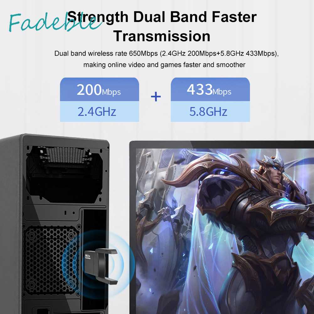 Usb WiFi 650Mpbs 5G / 2.4G Cho Windows Vista / XP / Win7 / 8 / 10 / 11