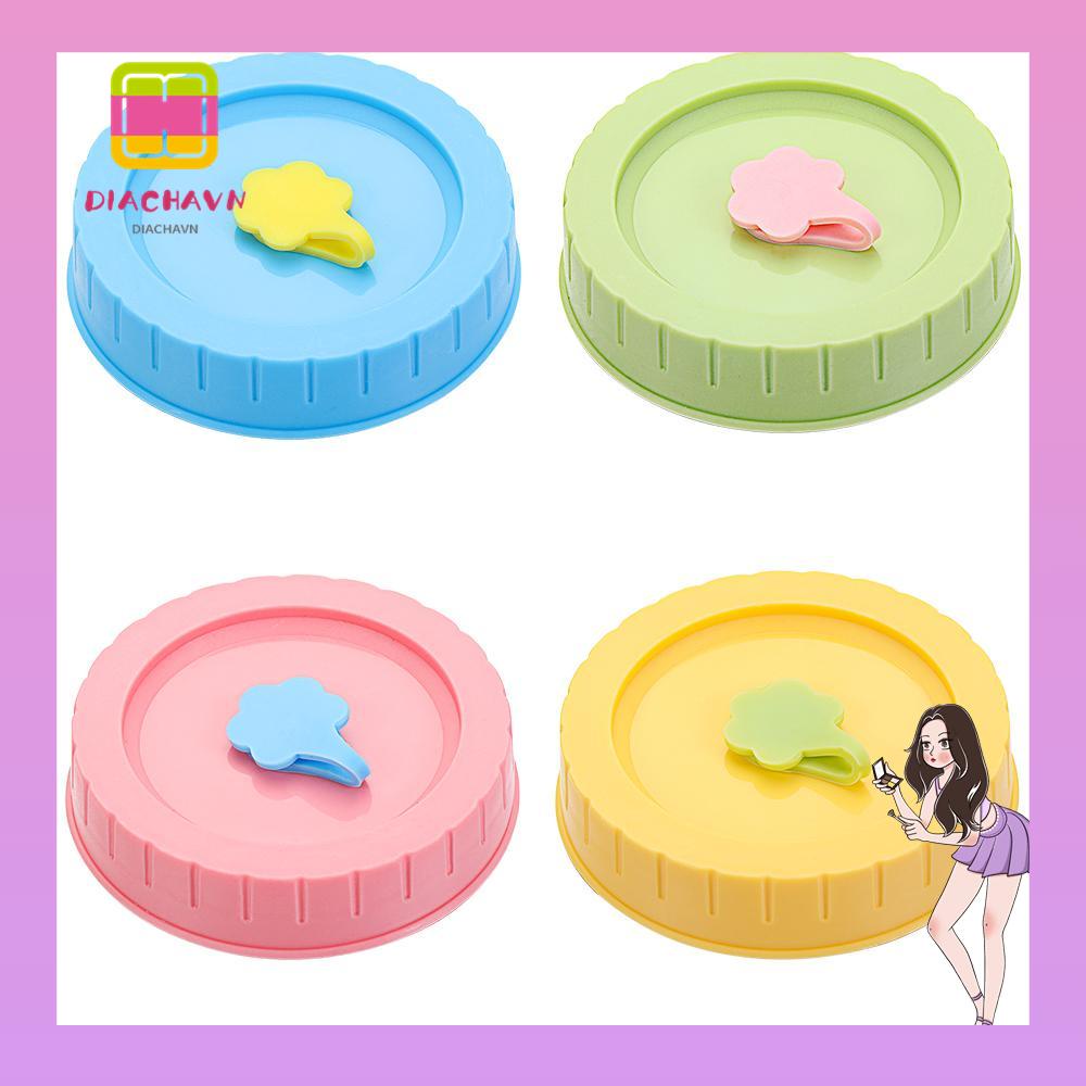 1 / 4 Nắp Đậy Lọ Thủy Tinh Mason Chống Rò Rỉ Họa Tiết Dễ Thương