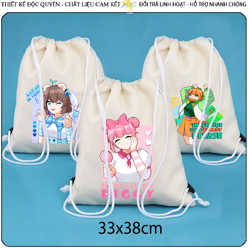 BALO MINI Hero Team Mèo Sammy Simmy AOMIVN DÂY RÚT ĐEO VAI 33x38cm NHỎ XINH UNISEX CHẤT CANVAS CUTE TIỆN ÍCH DU LỊCH VHS