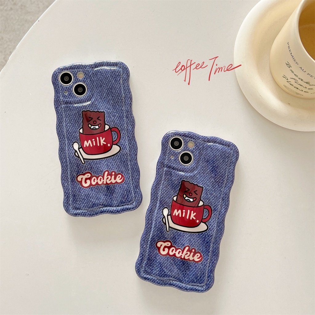 Ốp Điện Thoại TPU Chống Sốc Hình Bánh Quy / Sữa / Bánh Bulge Cho IPhone 14 13 12 11 Pro Max