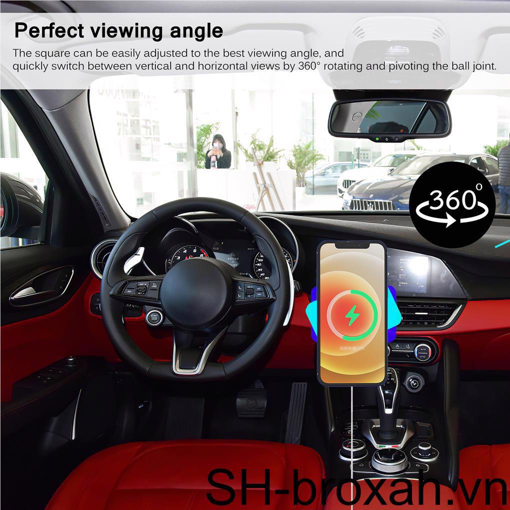 Giá Đỡ Điện Thoại Kiêm Sạc Không Dây Hiệu Quả Cao 9V / 5V 15W Gắn Lỗ Thông Gió Xe Hơi