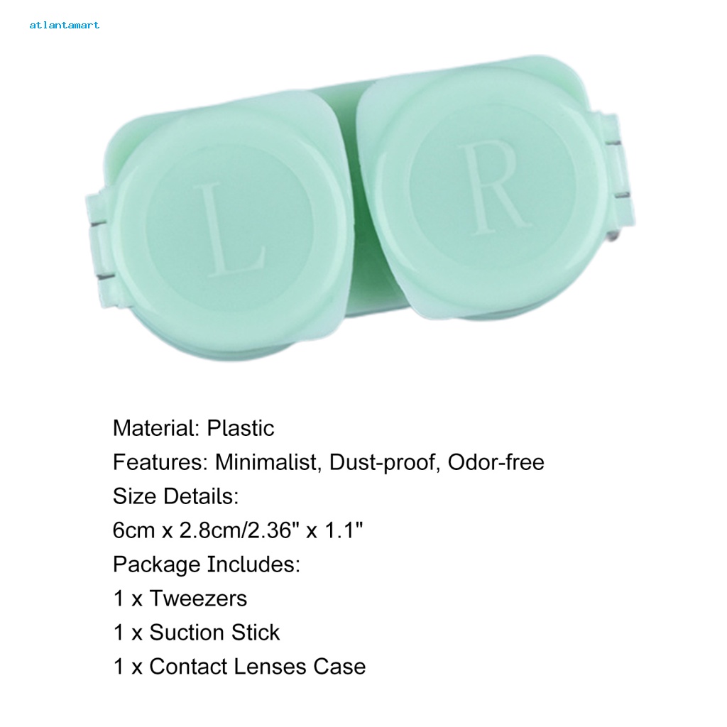 Túi Đựng Đồ Dùng Cao Cấp Tiện Dụng| 1 Bộ Hộp Đựng Kính Áp Tròng Có Nắp Trượt Chống Ẩm Kèm Nhíp Gắp Thiết Kế Tối Giản Dành Cho Trang Điểm