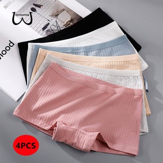 Zxyouping KIT 1 / 4 Quần Lót Kháng Khuẩn Cotton Giữa Eo Quần Lót Liền Mạch Chống Đi Bộ Quần An Toàn Bốn Góc Không Cán Cạnh Hai Trong Một Quần Đùi Boxer Quần Lót Đồ Lót