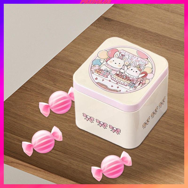 [Predolo2] Hộp Thiếc Vuông Đựng Kẹo / Thực Phẩm Có Nắp Cho Dự Án Tự Làm