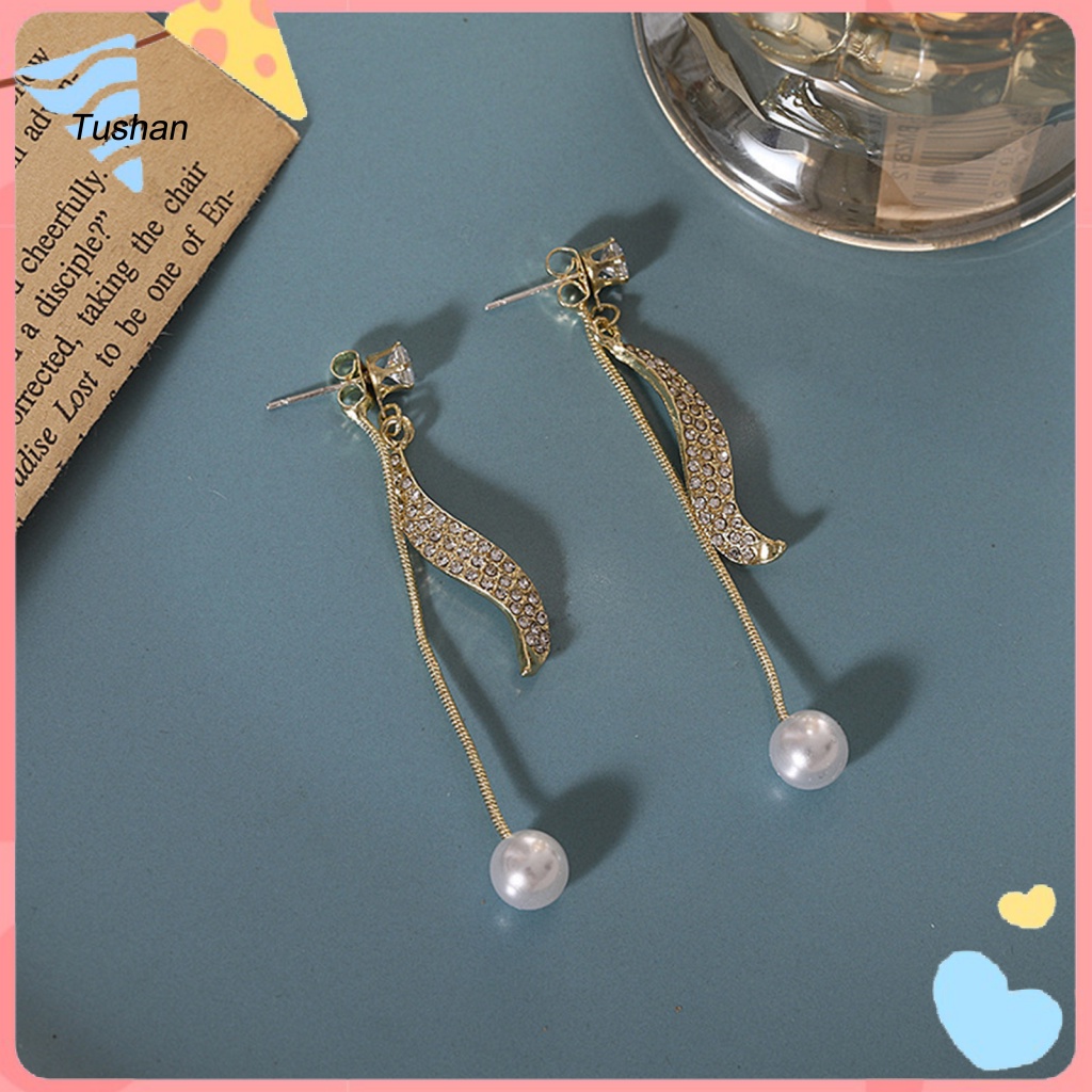 1 Đôi Bông Tai Hình Học Tua Rua Lấp Lánh Phong Cách Hàn Quốc