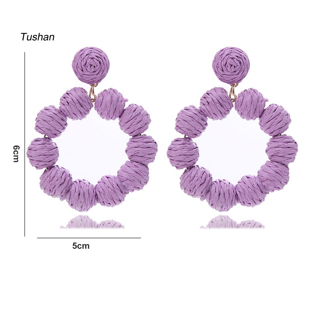 1 Đôi Bông Tai Hình Tròn Phong Cách Bohemian Dành Cho Nữ