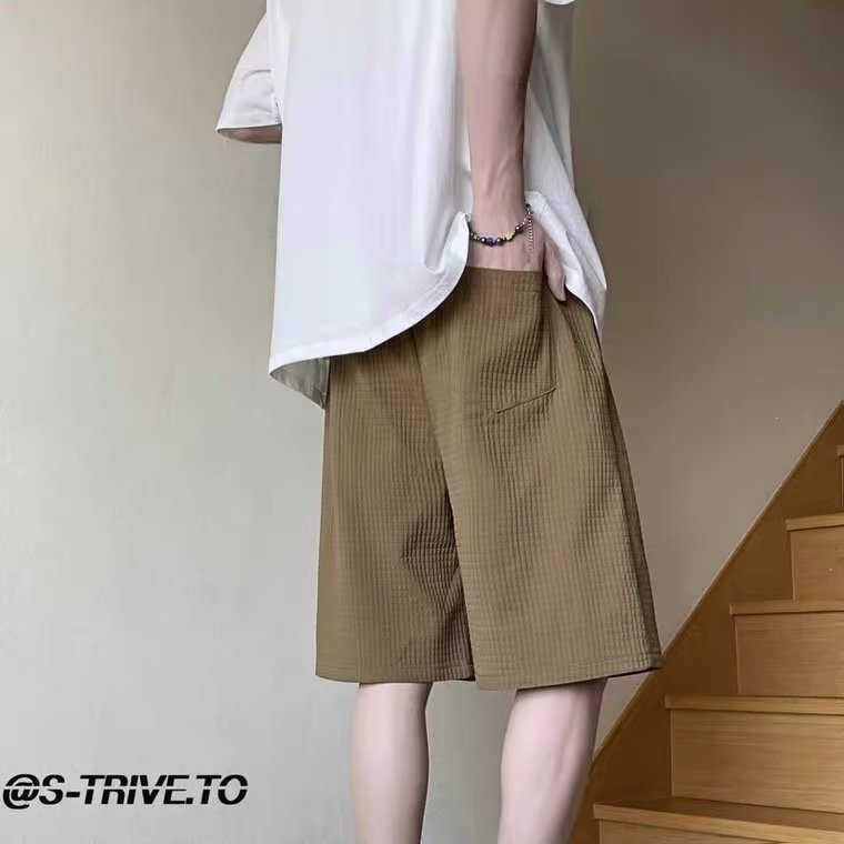 Quần Short Ống Rộng Màu Trơn Đơn Giản Thời Trang Hàn Quốc Cho Nam