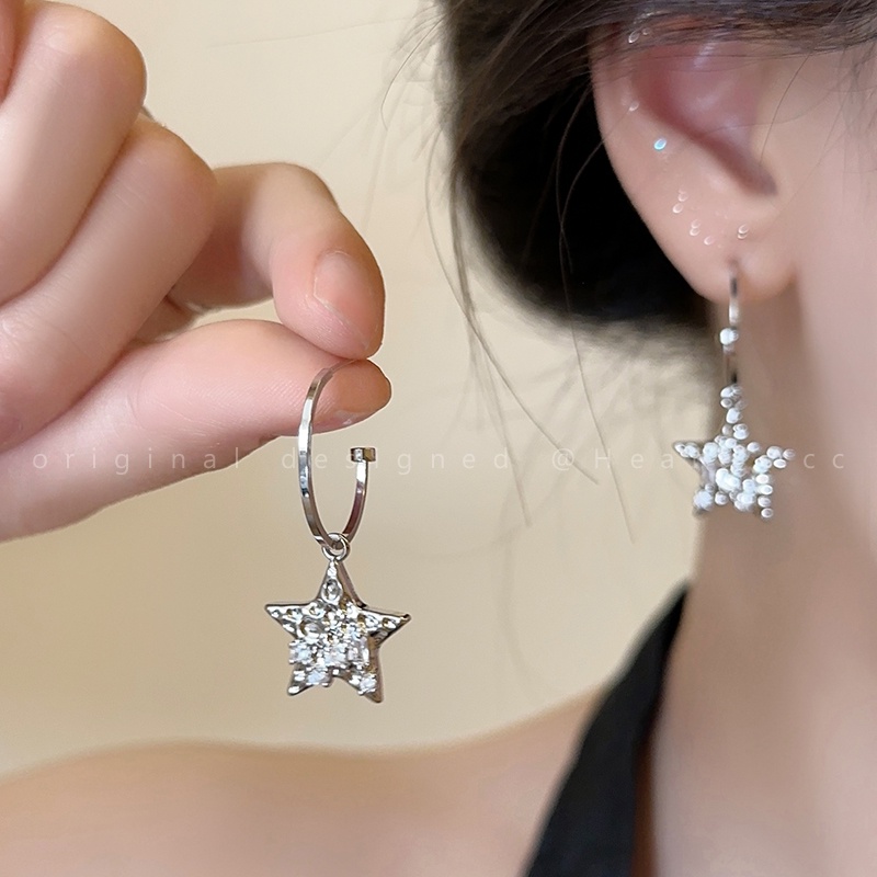 Bông Tai Ngôi Sao Năm Cánh Thiết Kế Sang Trọng Phong Cách Hàn Quốc Cho Nữ