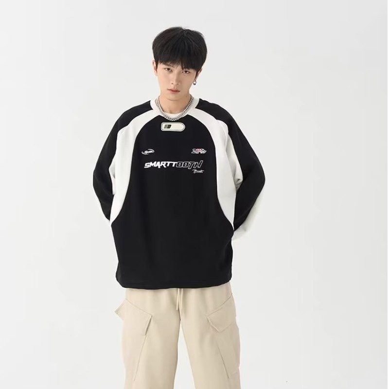 Yazhiniao Áo sweater Tay Dài Cổ Tròn In Hình Phong Cách Hàn Quốc Thời Trang Thường Ngày Cho Nam Sinh