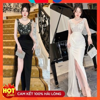 [ĐƯỢC KIỂM TRA HÀNG] Đầm dạ hội đính đá tua rua siêu sang-TK - Yêu Shop 85