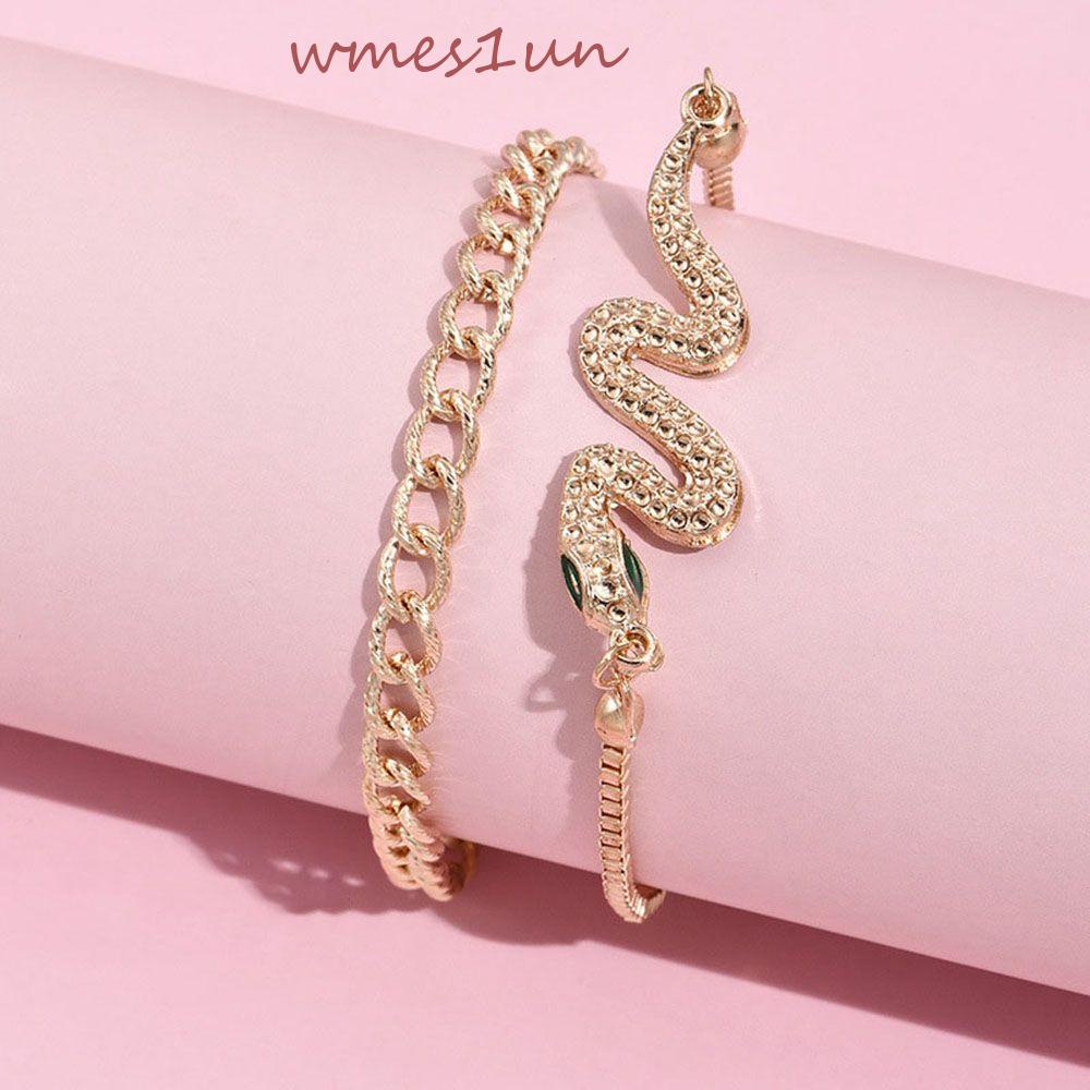 Vòng Tay Nhiều Lớp Hình Bướm WMES15H Phong Cách Bohemian Cổ Điển Có Thể Điều Chỉnh Kích Thước Dành|Vòng Tay Hợp Kim Hình Rắn Độc Đáo