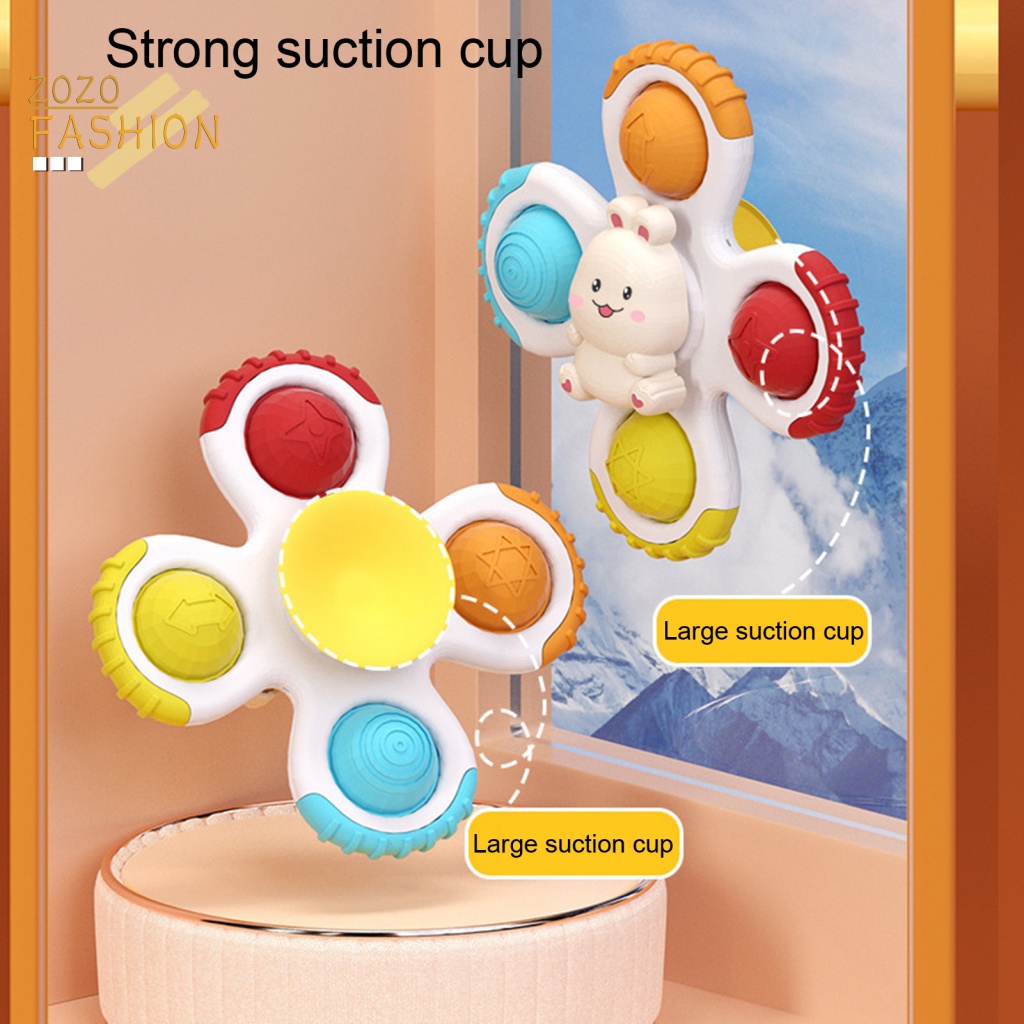 Bộ 3 Đồ Chơi Xoay Có Cốc Hút Nhiều Màu Sắc Vui Nhộn Cho Bé Tắm