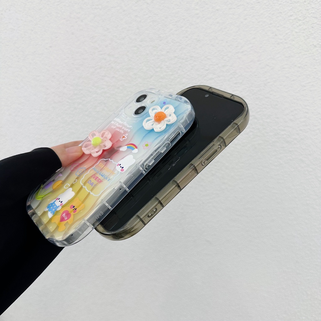 Ốp Điện Thoại TPU Dẻo Trong Suốt Họa Tiết Hoa Nhỏ Xinh Chống Sốc Cho iPhone 13 12 11 Pro Max 14 Plus