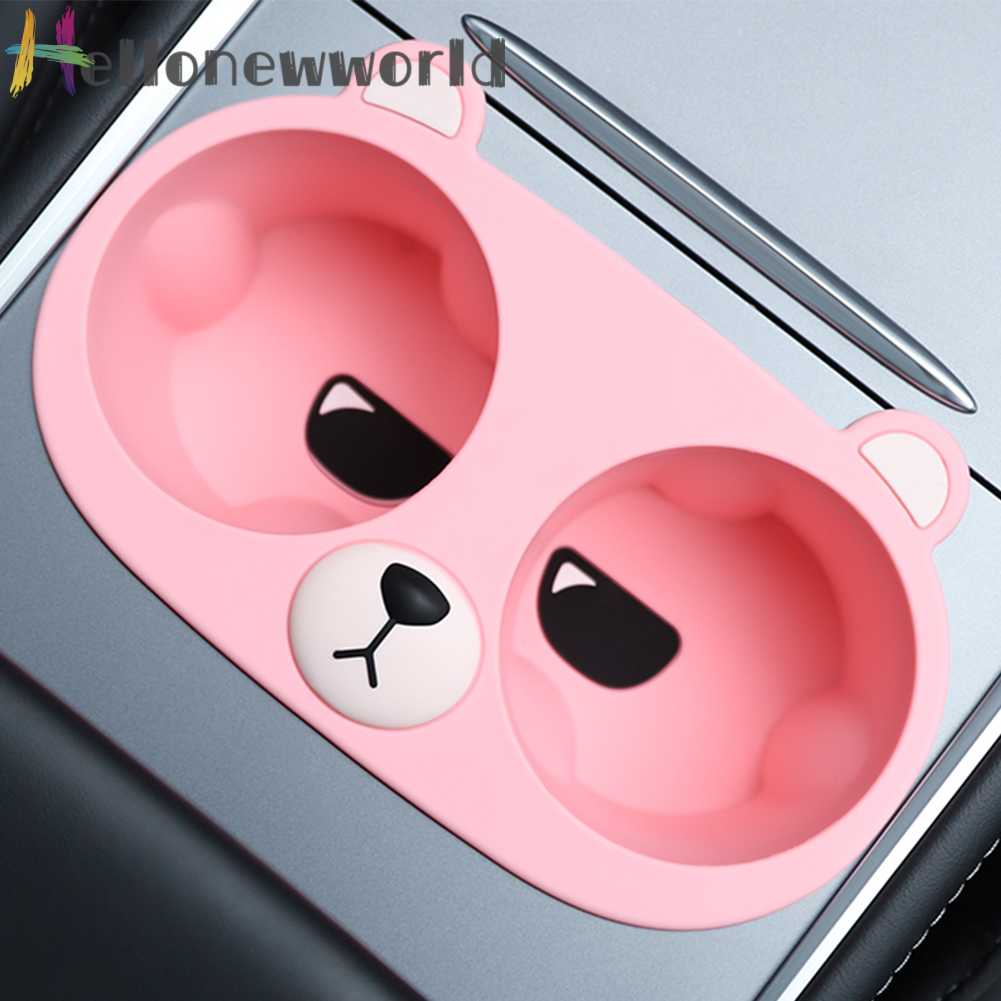Giá Đỡ Bình Nước Silicon Hình Gấu Hoạt Hình Cho Tesla Model 3 / Y