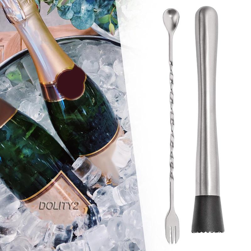 [Dolity2] 2 Muỗng Khuấy Cocktail Dài Cho Cocktail Trái Cây