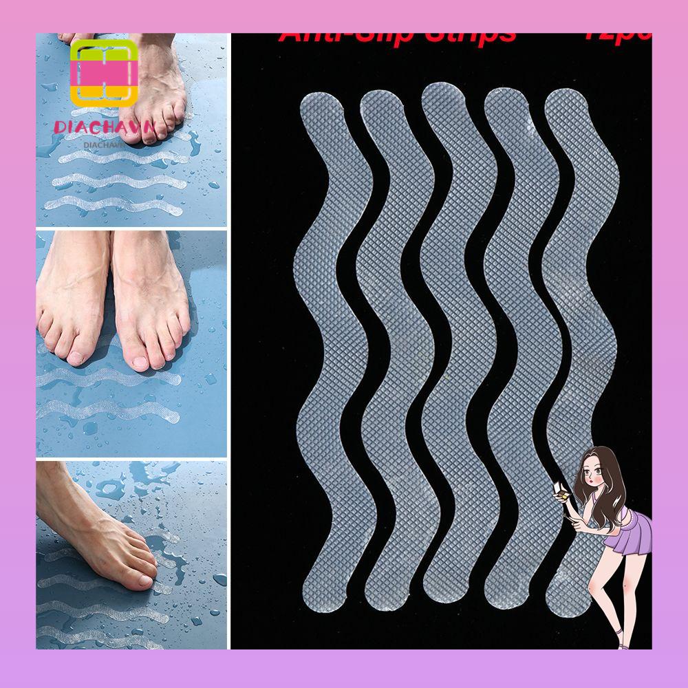 Bộ 12 Miếng Lót Bồn Tắm Bằng PEVA Trong Suốt Chống Trượt Hình Chữ S