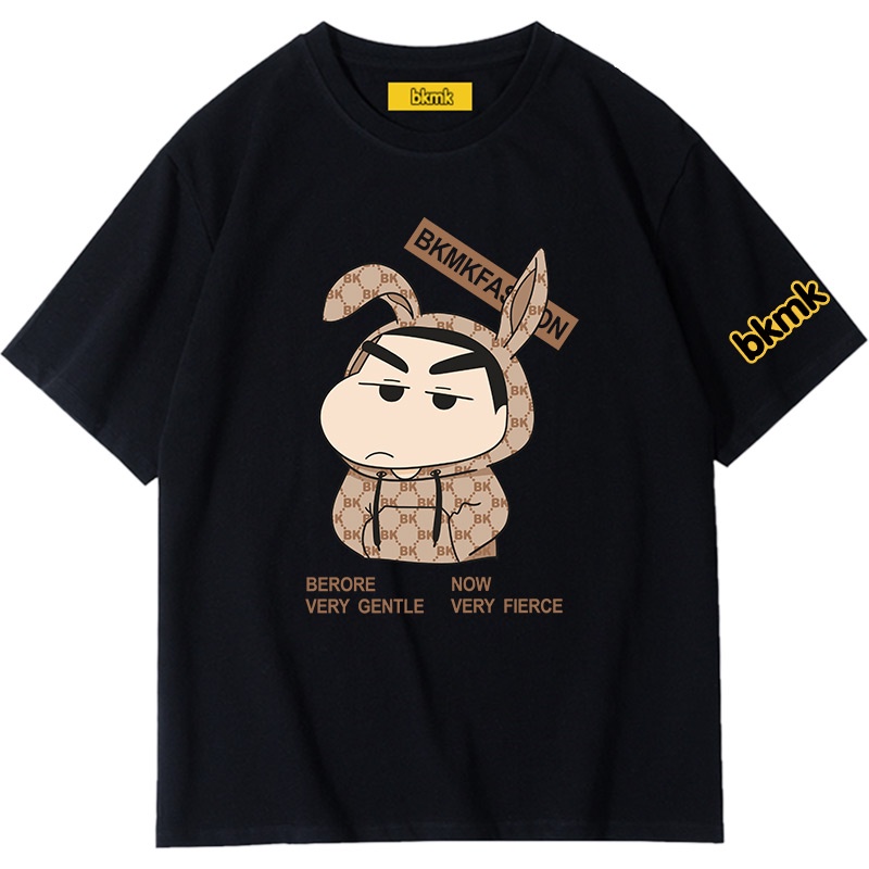 Áo Thun cotton Tay Ngắn In Hình Thỏ Và Cậu Bé Bút Chì Thời Trang Mùa Hè Mới Cho Nam