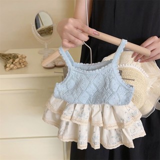Bộ Áo Thun Ngắn Tay + Chân Váy Ren Dệt Kim Thời Trang Mùa Hè Phong Cách Hàn Quốc Mới Cho Nữ