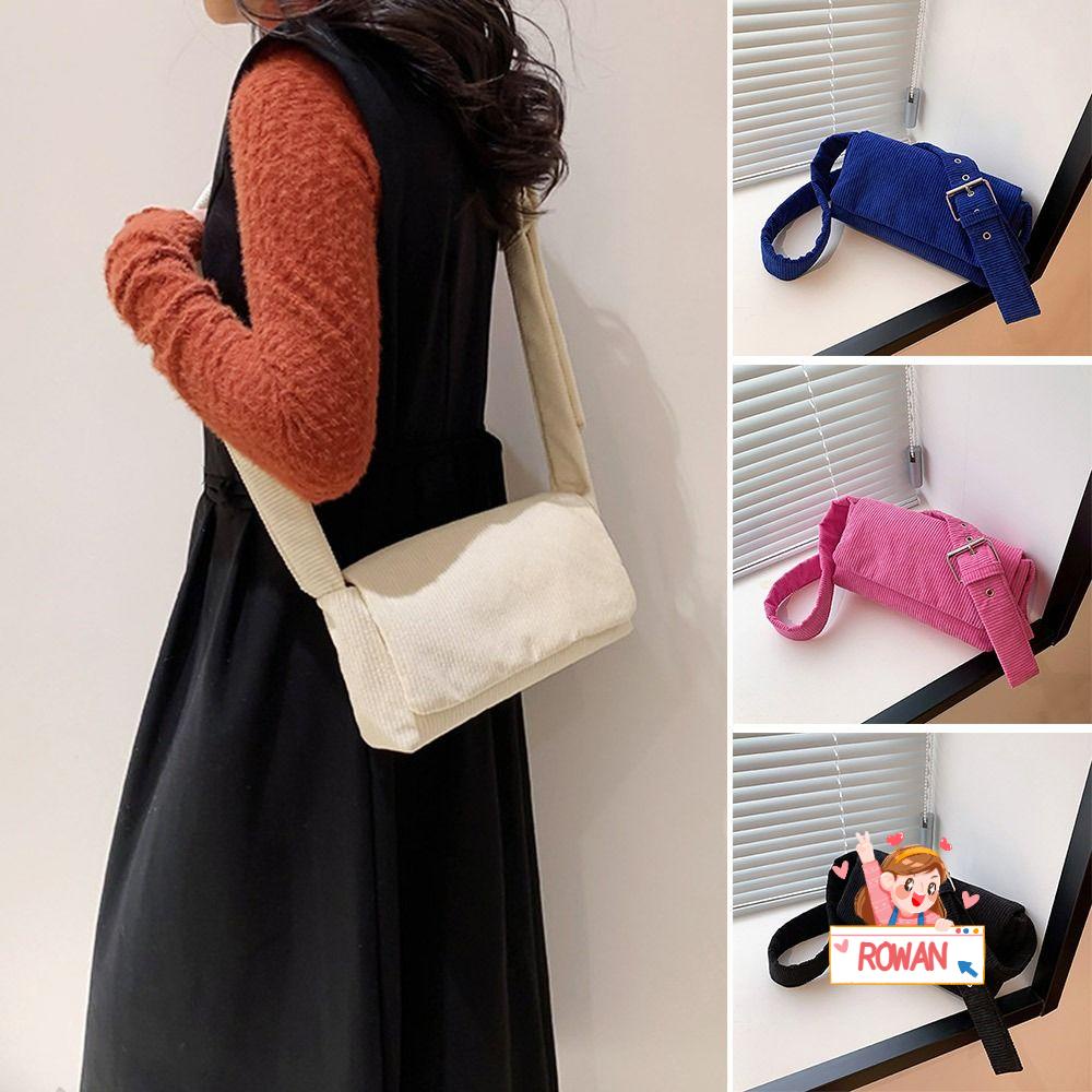 Túi Đeo Chéo Vai ROWANS Bằng Vải Nhung Màu Trơn Dành Cho Nữ