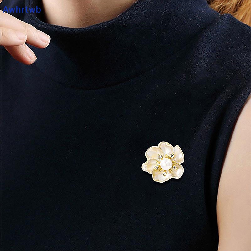 Ghim Cài Áo Hình Hoa Trà Đính Đá Phong Cách Vintage Thời Trang Mới