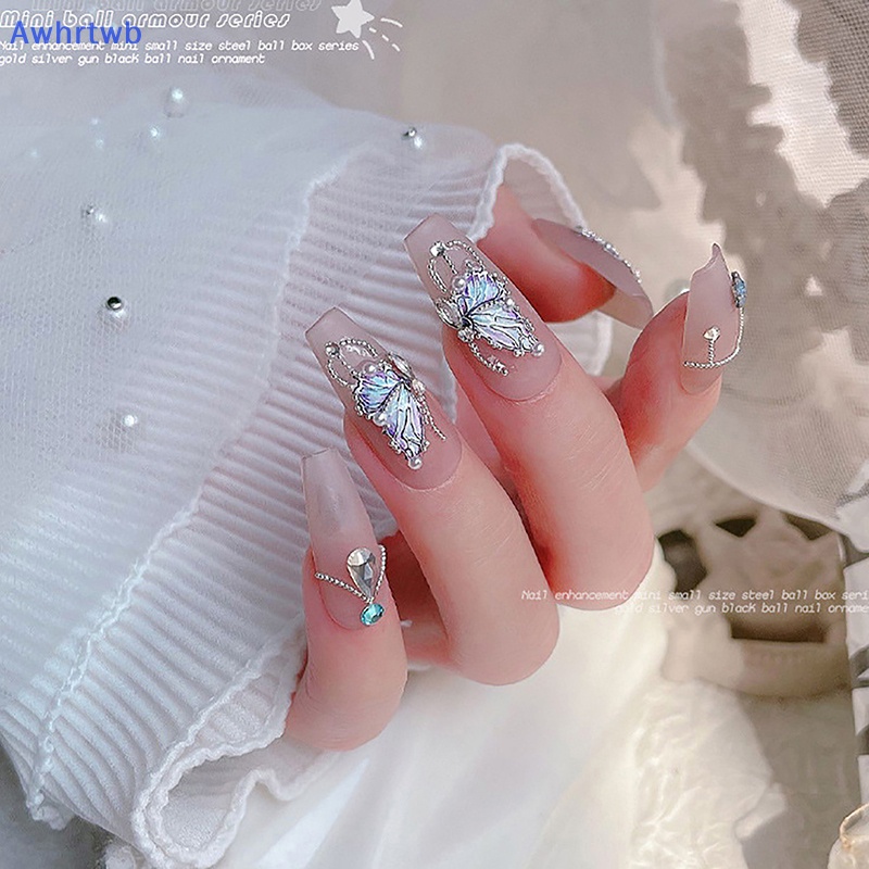 Hộp 6 Ngăn Đựng Hạt Kim Loại Mini 3D Trang Trí Móng Tay Mới