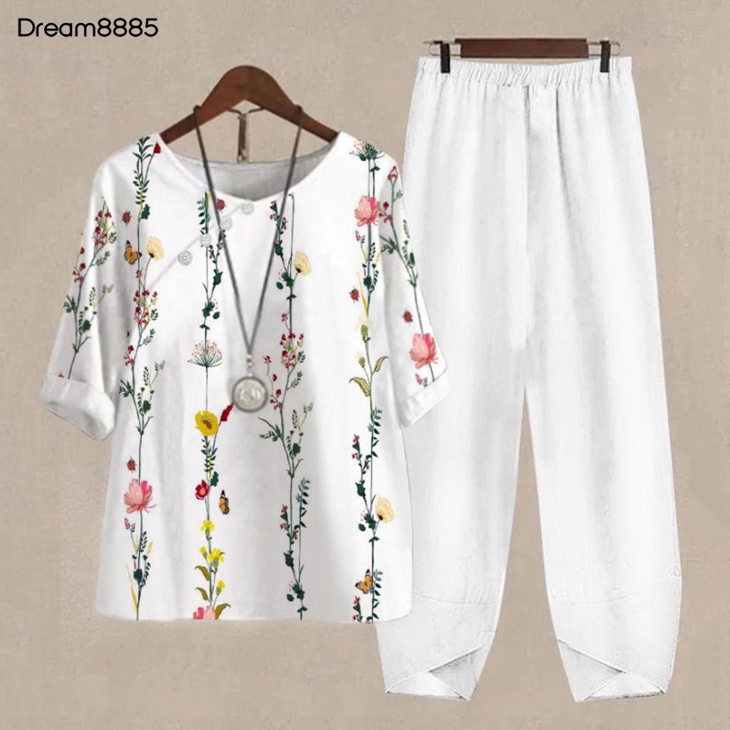 [Hàng Có Sẵn] Set 2 Món Áo Thun + Quần Dài Lưng Thun Mabrem85