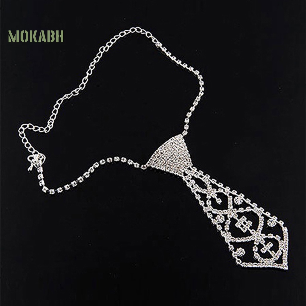 Vòng cổ Mặt Hình Cà Vạt Đính Đá Thời Trang Cho Nam Và Nữ