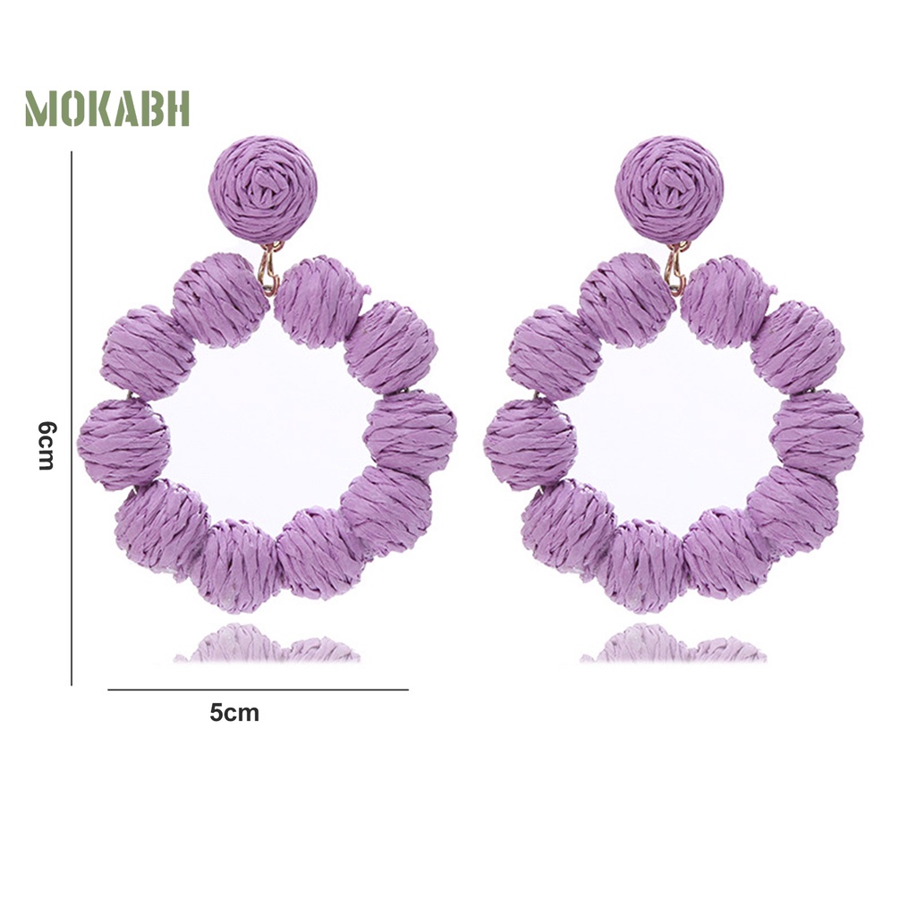 1 Đôi Bông Tai Hình Tròn Phong Cách Bohemian Dành Cho Nữ