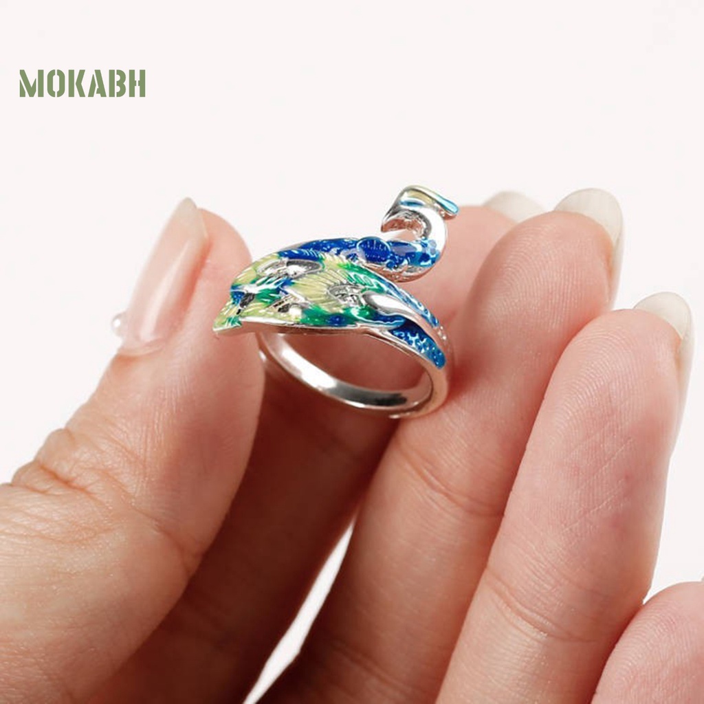 Vòng Tay / Nhẫn Mạ Điện Hình Chim Công Nhiều Màu Thanh Lịch Cho Nữ