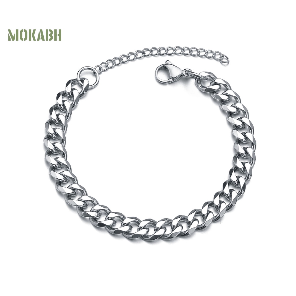 Vòng Tay Chuỗi Xích Bằng Thép Không Gỉ Mạ Phong Cách Hip Hop Thời Trang Cho Nam