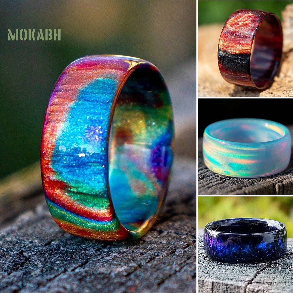 Nhẫn Acrylic Nhiều Màu Bắt Mắt Cho Nữ