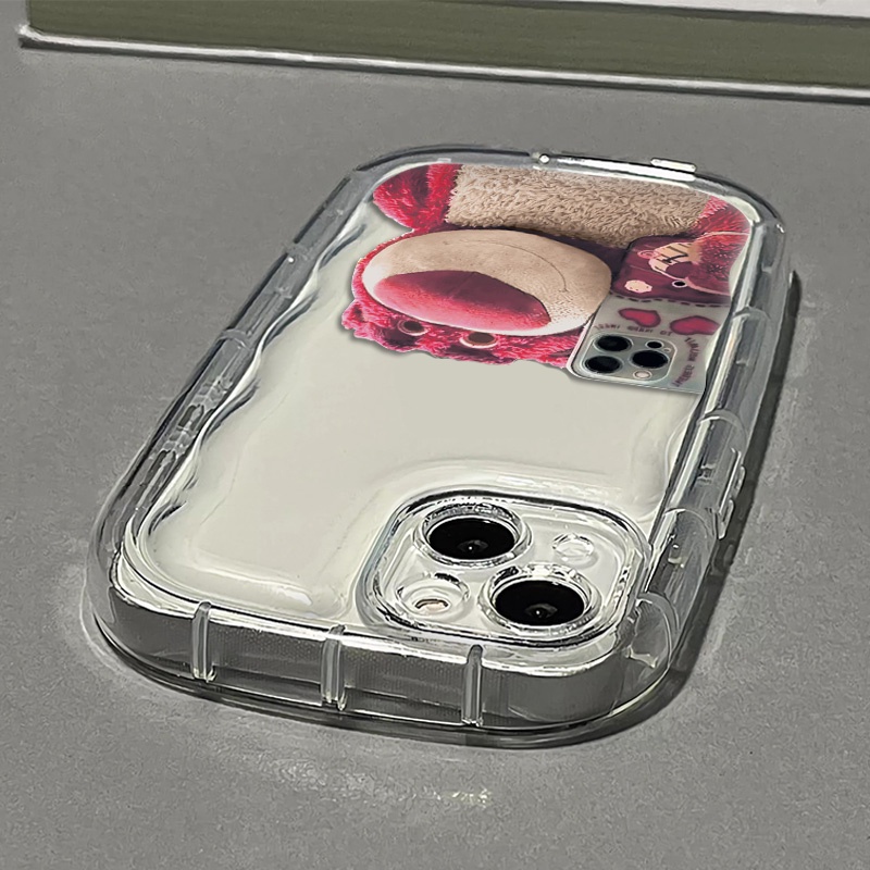 Ốp Điện Thoại Silicone Mềm Trong Suốt Chống Sốc In Hình Gấu Cho IPhone 14 13 12 11 Pro Max XS X XR 8 + 7 Plus