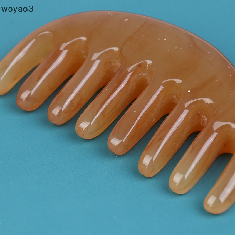 1 Lược Chải Tóc Dạng Sừng Ox Tự Nhiên Mát Xa Da Đầu Cho SPA woyao3