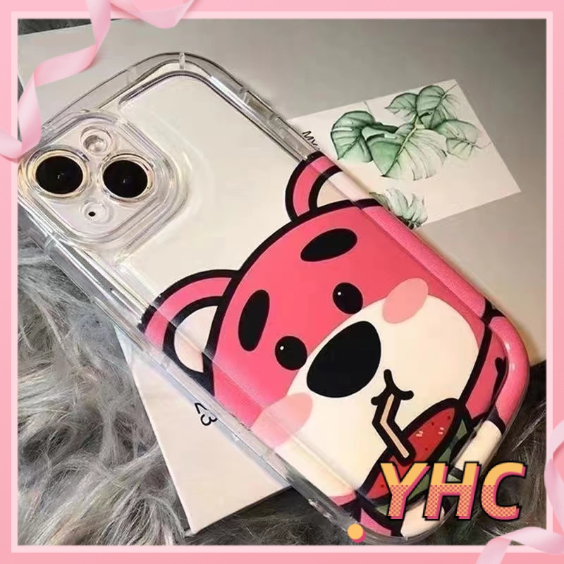 Ốp Điện Thoại Gấu dâu tây dễ thương Vinnie Gấu xà phòng đệm không khí vỏ mềm Cho iPhone 6 / 6S / 6splus / se / 7 / 7plus / 8 / 8plus / X / xs / xsmax / 11 / 12 / 13 / 14 /pro max-401