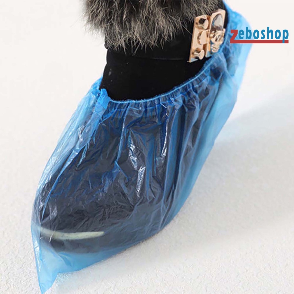 Zeboshop 200 Vỏ Bọc Giày Đi Mưa Chống Nước Dùng Một Lần Co Giãn